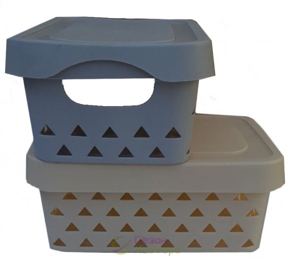 Корзина для хранения с крышкой №682 (31*21*13 см)